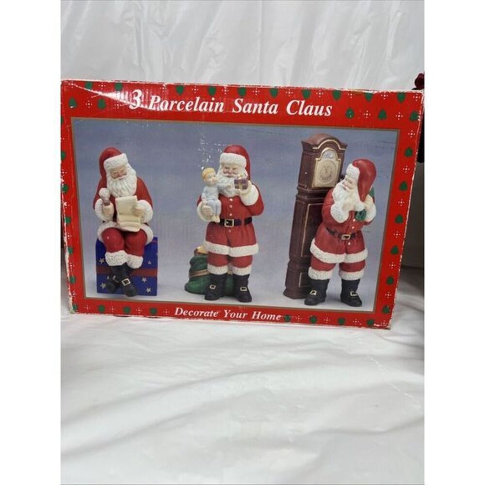 Decorate Your Home 3 Porcelain Santa Claus‎